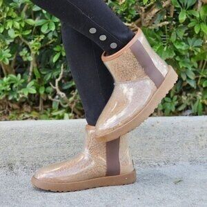 Womens Clear Brown Ankle Comfort Boots